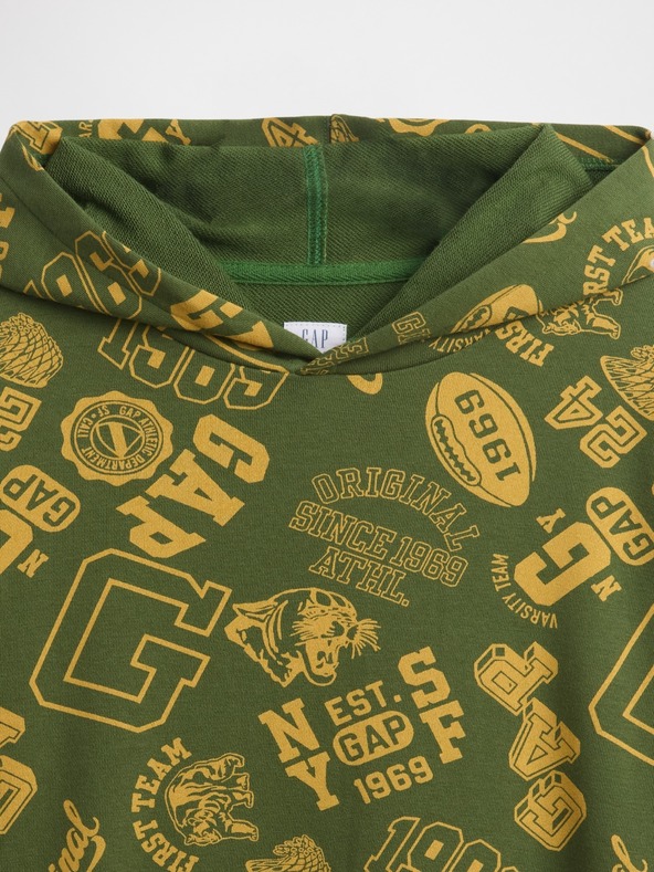 GAP Gyerek pulóver logóval és fleece béléssel GAP