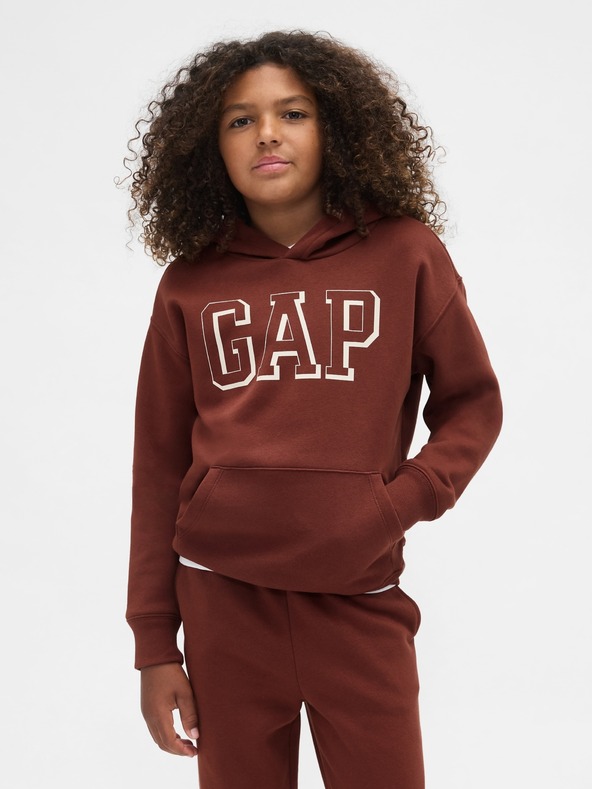 GAP Gyerek pulóver logóval és fleece béléssel GAP