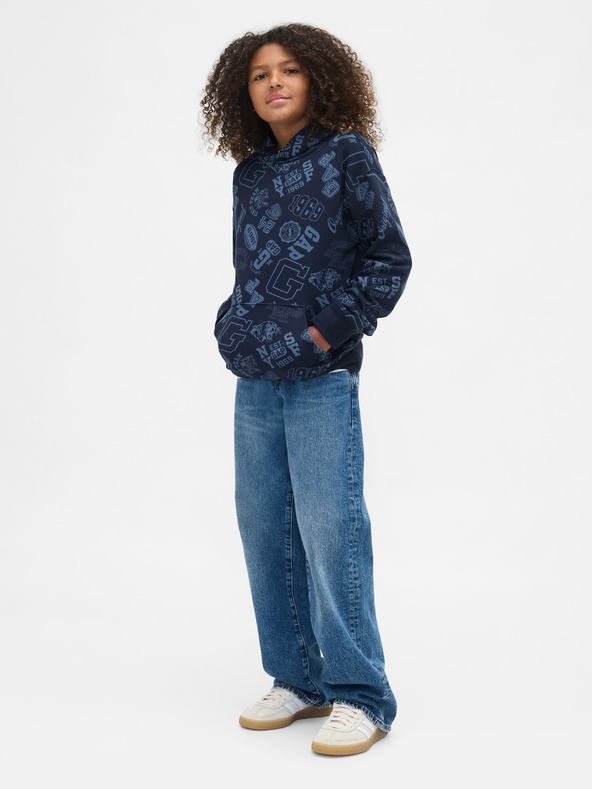 GAP Gyerek pulóver logóval és fleece béléssel GAP