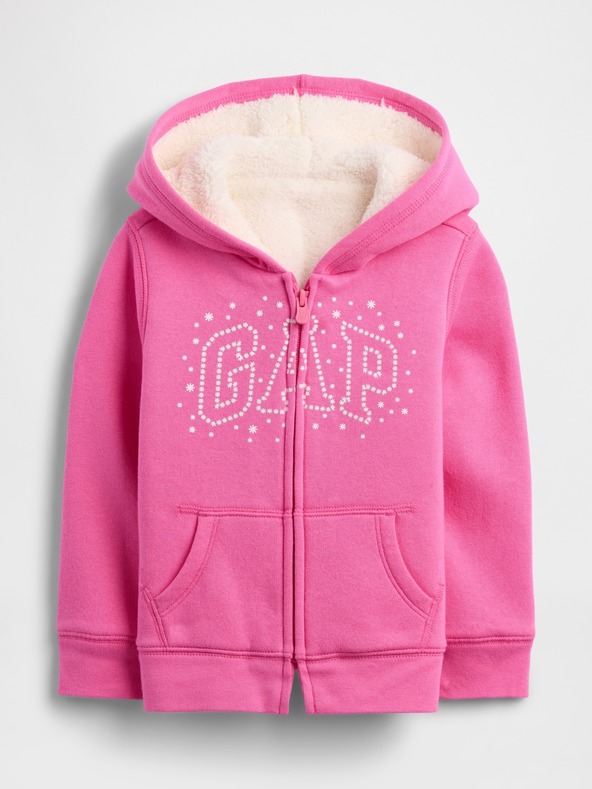 GAP Baby meleg pulóver Logo Sherpa GAP
