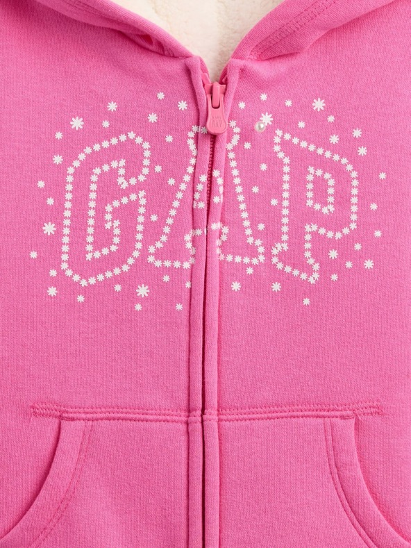 GAP Baby meleg pulóver Logo Sherpa GAP