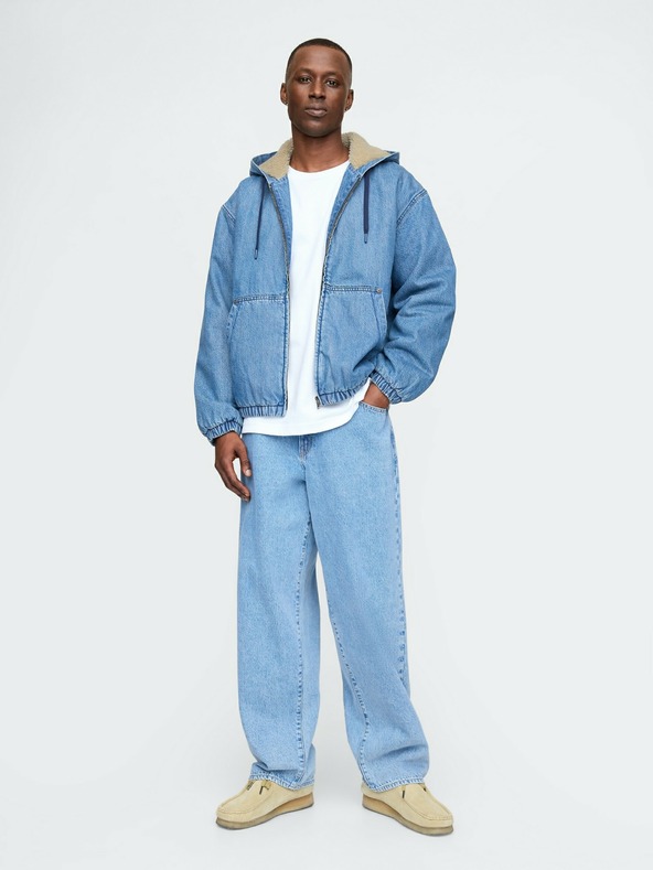 GAP Oversize sherpa béléses farmerpulóver GAP