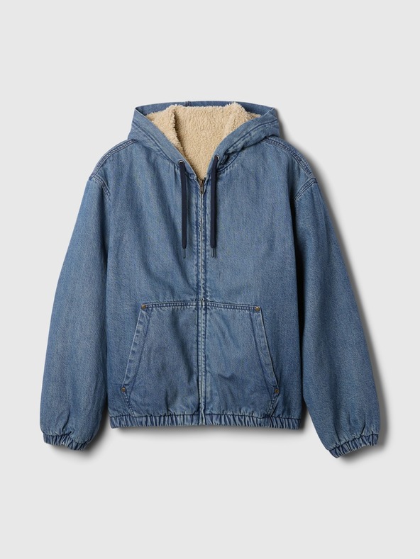 GAP Oversize sherpa béléses farmerpulóver GAP