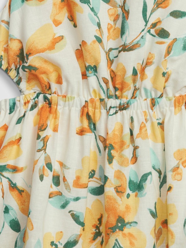 GAP Gyerek len virágmintás ruha GAP