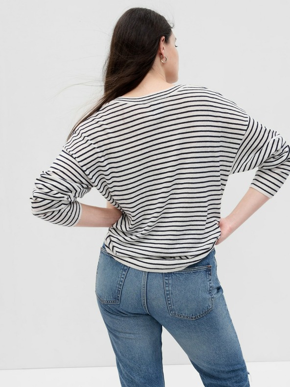 GAP Len csíkos pulóver GAP