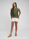 GAP Bavlněný peplum crop top s krajkou GAP