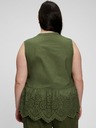 GAP Bavlněný peplum crop top s krajkou GAP