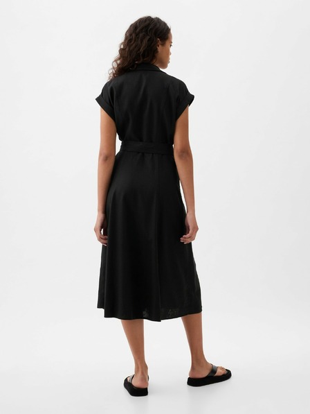 GAP Vászon inges midi ruha GAP