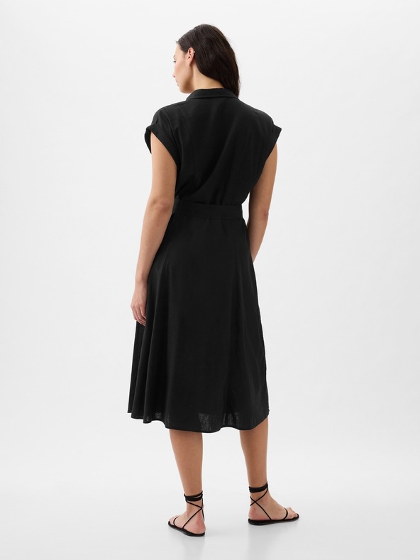 GAP Vászon inges midi ruha GAP