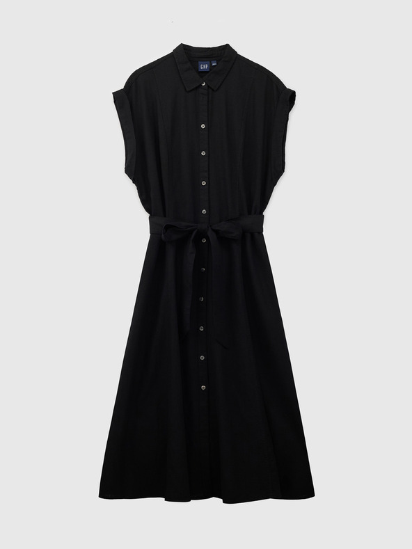 GAP Vászon inges midi ruha GAP