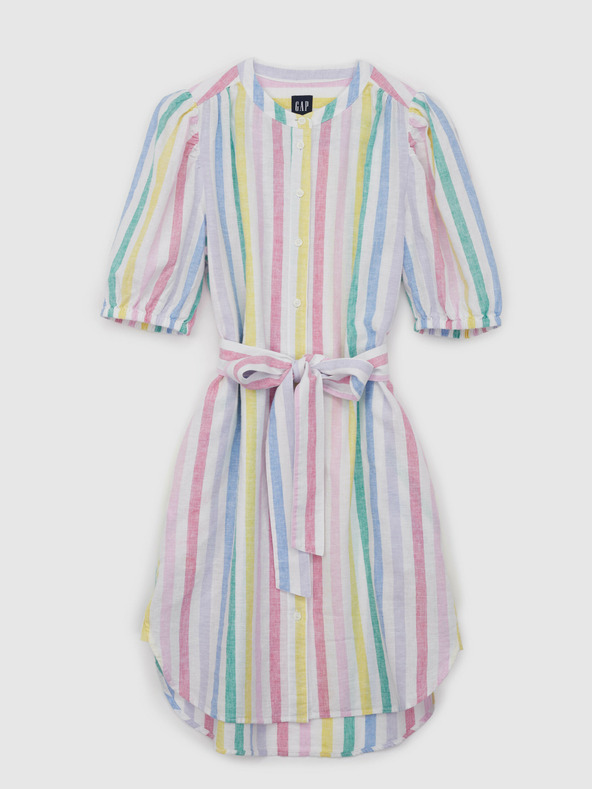 GAP Vászon csíkos mini ruha GAP