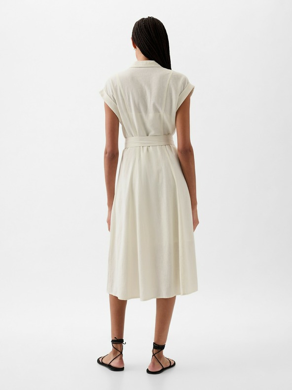 GAP Vászon inges midi ruha GAP