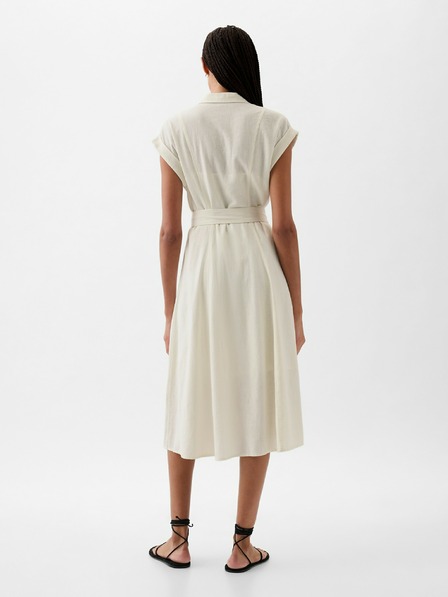 GAP Vászon inges midi ruha GAP