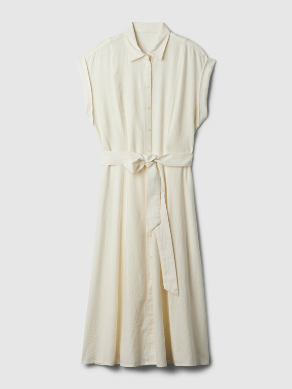 GAP Vászon inges midi ruha GAP