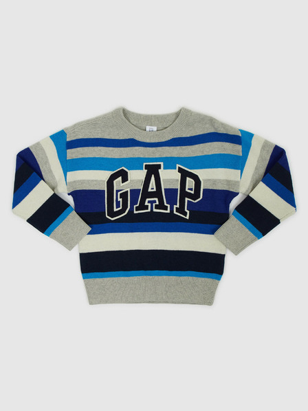 GAP Baby csíkos pulóver logóval GAP
