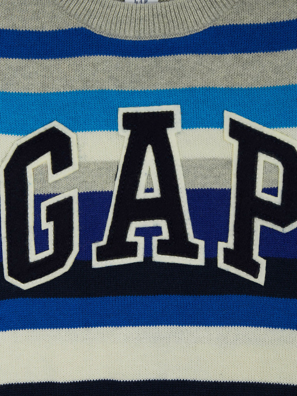 GAP Baby csíkos pulóver logóval GAP