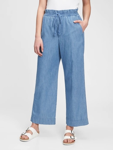 GAP Kalhoty high rise chambray wide-leg GAP