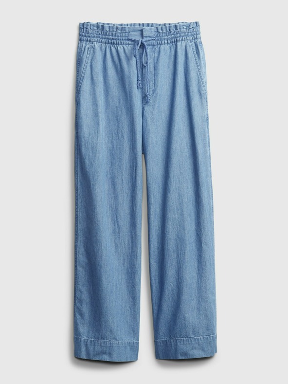 GAP Kalhoty high rise chambray wide-leg GAP