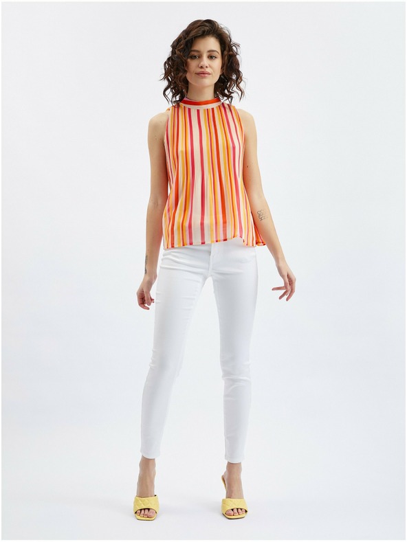 Orsay ORSAY rózsaszín-narancssárga csíkos női blúz