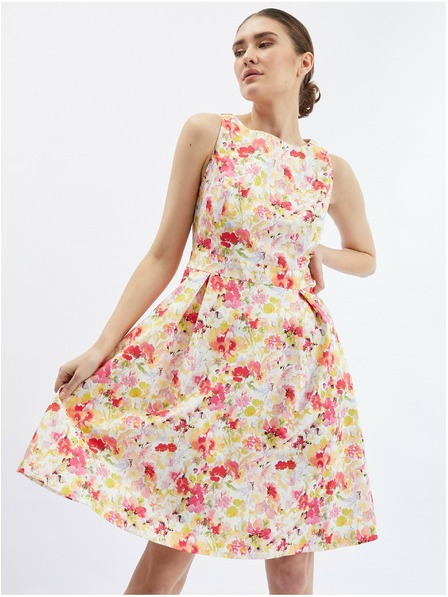 Orsay ORSAY piros-krémszínű női virágmintás ruha