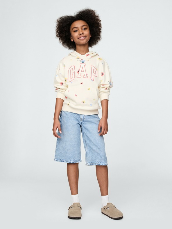 GAP Gyerek pulóver logóval és fleece béléssel GAP