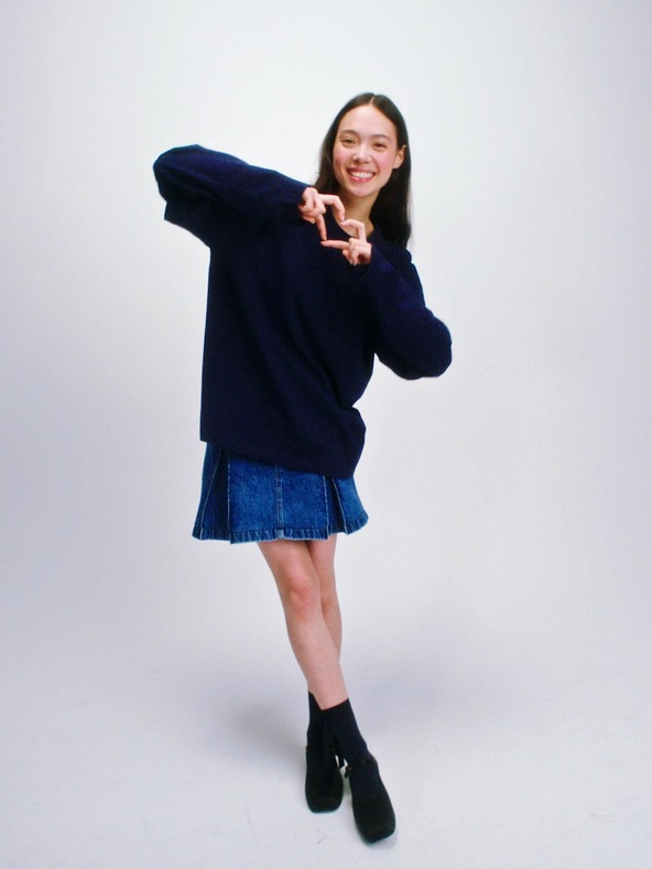 GAP Pliszírozott farmer mini szoknya Gap × Sandy Liang GAP