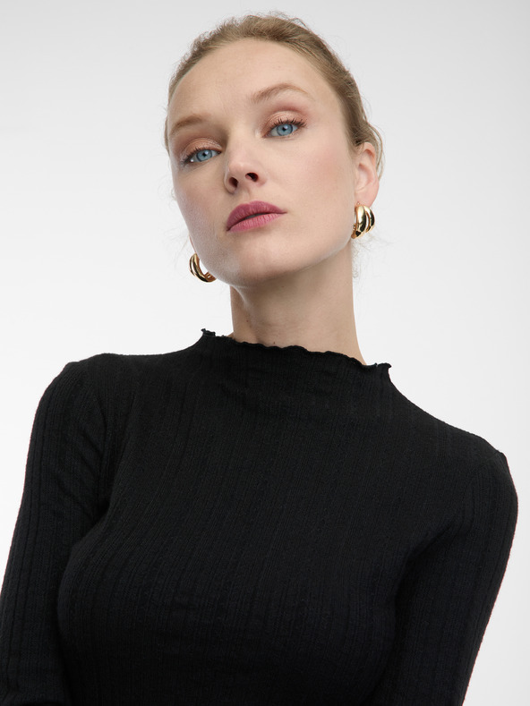 Orsay ORSAY fekete női álló galléros póló