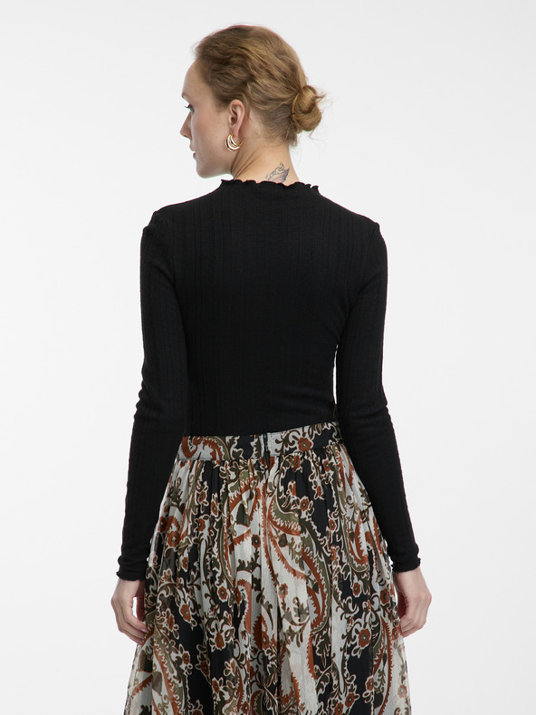 Orsay ORSAY fekete női álló galléros póló