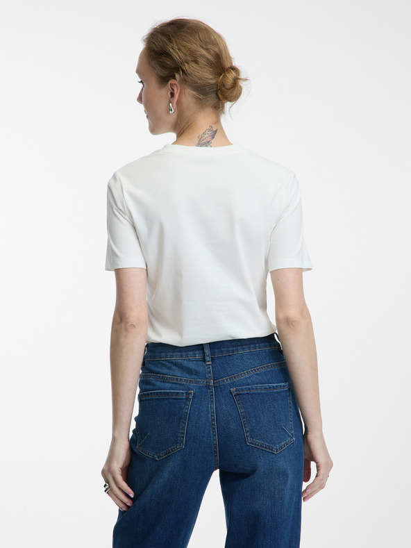 Orsay Fehér applikációs női póló ORSAY