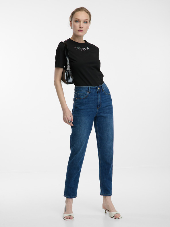 Orsay Fekete applikációs női póló ORSAY