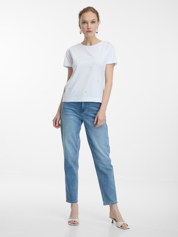 Orsay Fehér applikációs női póló ORSAY