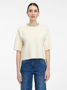 Orsay Krémes rövid ujjú női blúz ORSAY