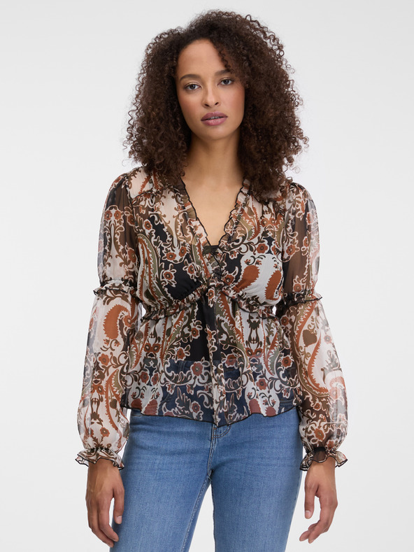 Orsay Barna mintás női blúz ORSAY