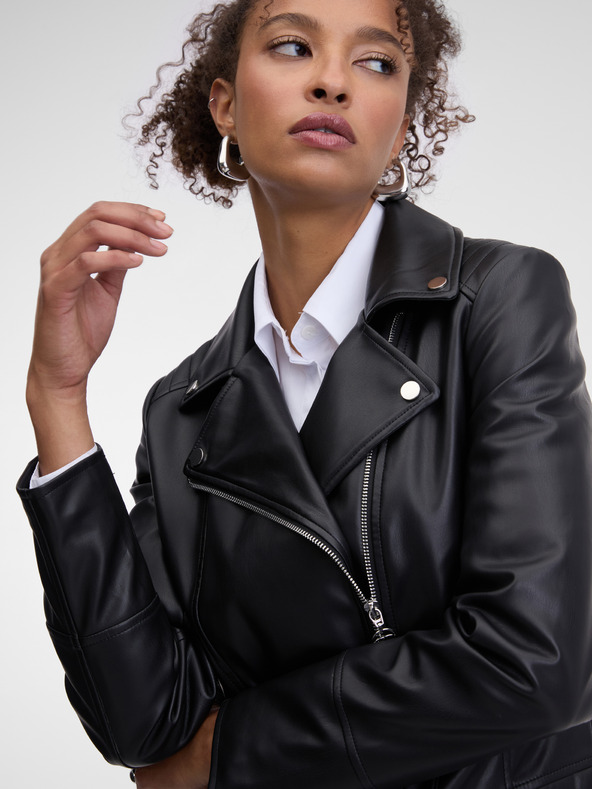 Orsay ORSAY fekete női bőrdzseki