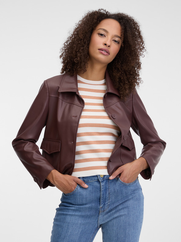 Orsay Sötétbarna női bőrdzseki ORSAY