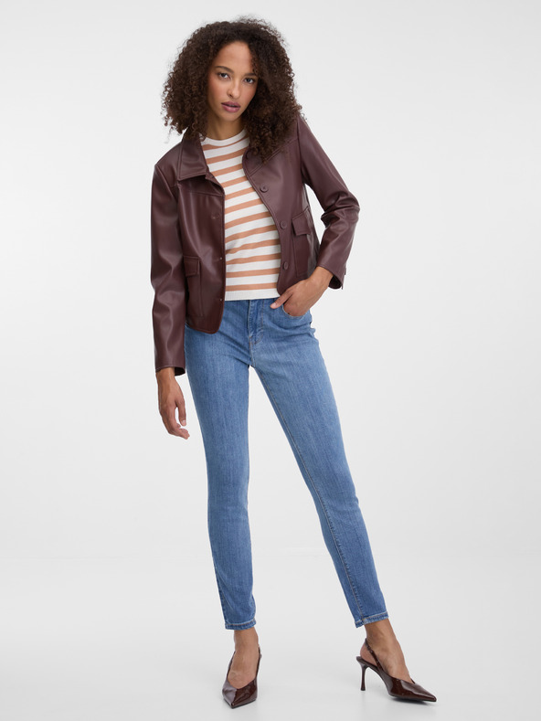 Orsay Sötétbarna női bőrdzseki ORSAY