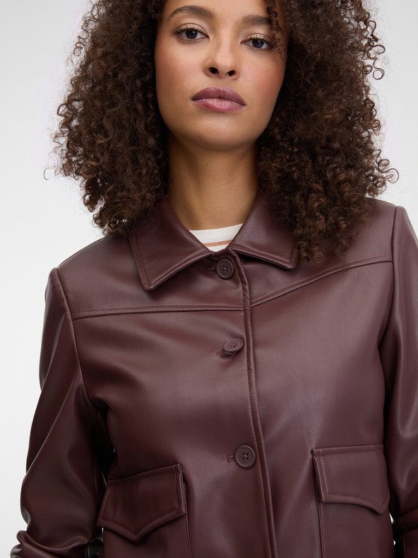 Orsay Sötétbarna női bőrdzseki ORSAY