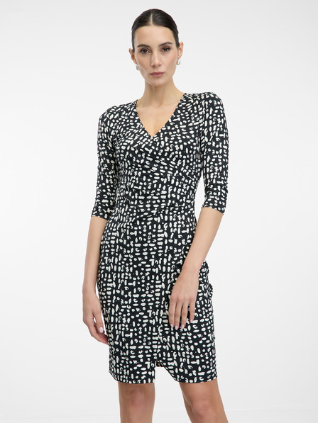 Orsay ORSAY fekete női mintás, térdig érő ruha
