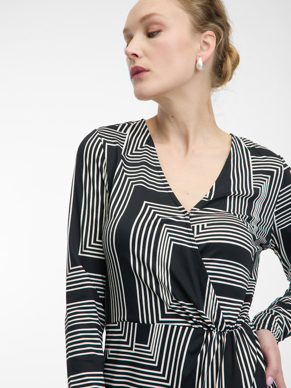 Orsay ORSAY fekete női mintás, térdig érő ruha