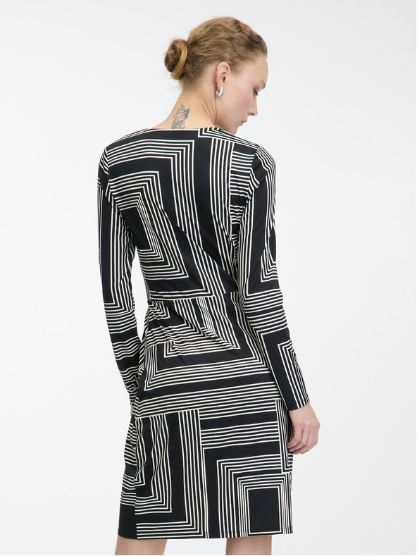 Orsay ORSAY fekete női mintás, térdig érő ruha