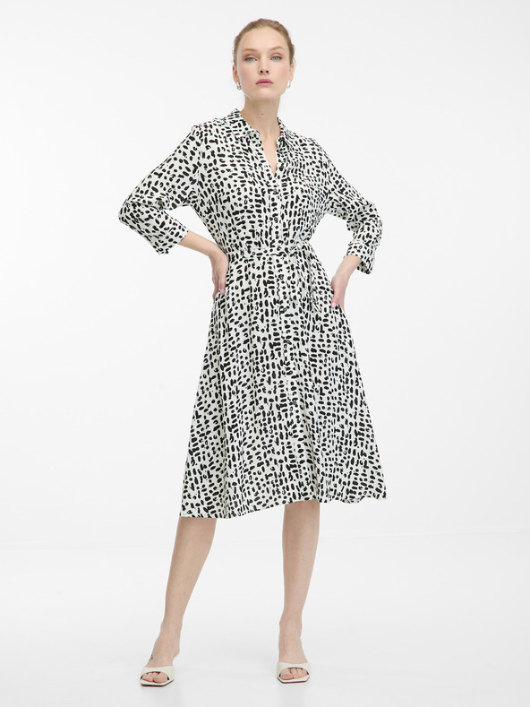 Orsay Krémszínű térdig érő női ingruha ORSAY