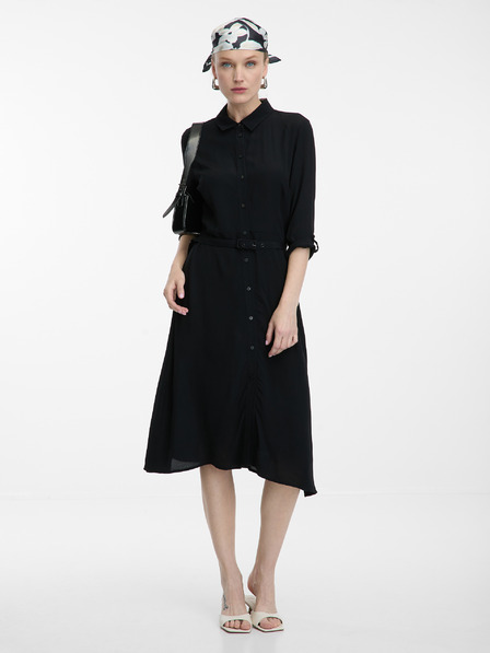 Orsay Fekete térdig érő női ingruha ORSAY