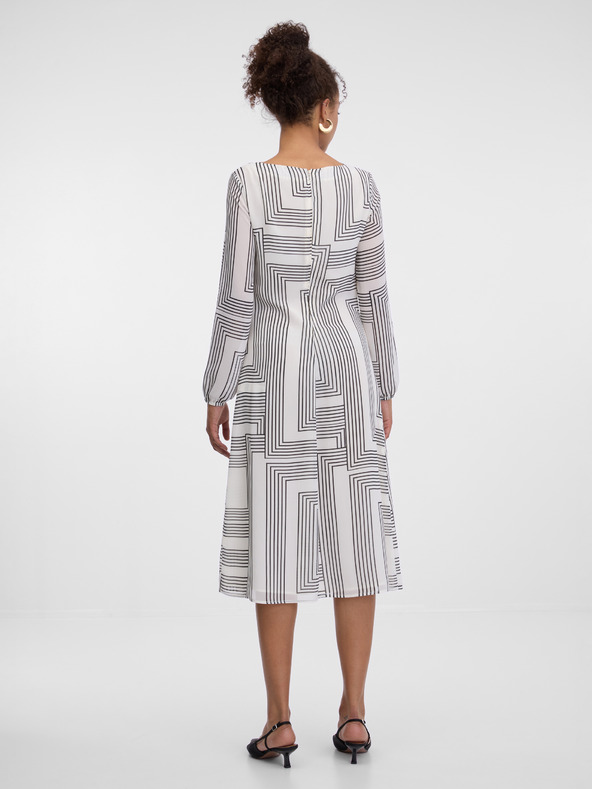 Orsay Fehér mintás ORSAY női térdig érő ruha