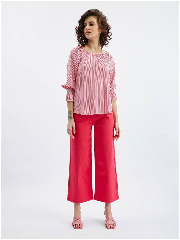 Orsay ORSAY sötétrózsaszín csíkos női blúz