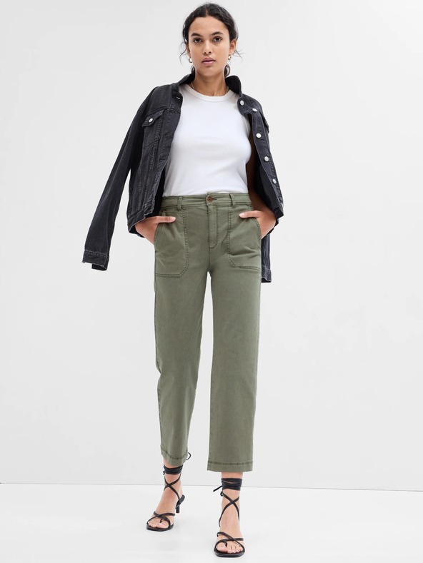 GAP Kalhoty girlfriend khaki high rise Utility GAP