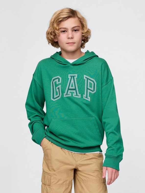 GAP Gyerek pulóver logóval és fleece béléssel GAP