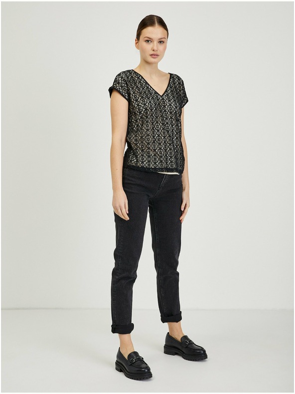 Orsay ORSAY krémszínű-fekete női csipkepóló