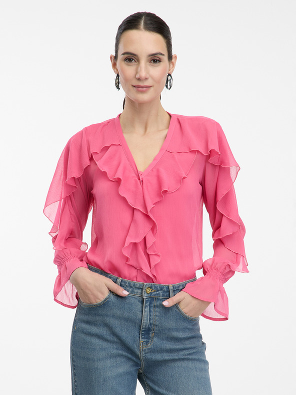 Orsay Rózsaszín fodros blúz ORSAY