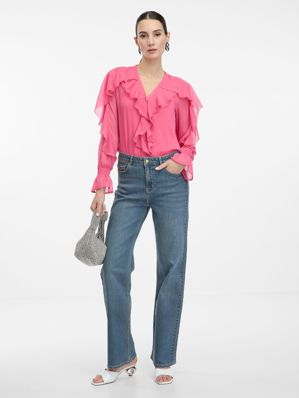 Orsay Rózsaszín fodros blúz ORSAY