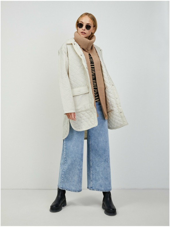 Orsay ORSAY bézsszínű-fekete állatmintás póló